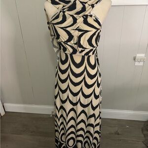 Windsor Black and Cream Maxi Dress